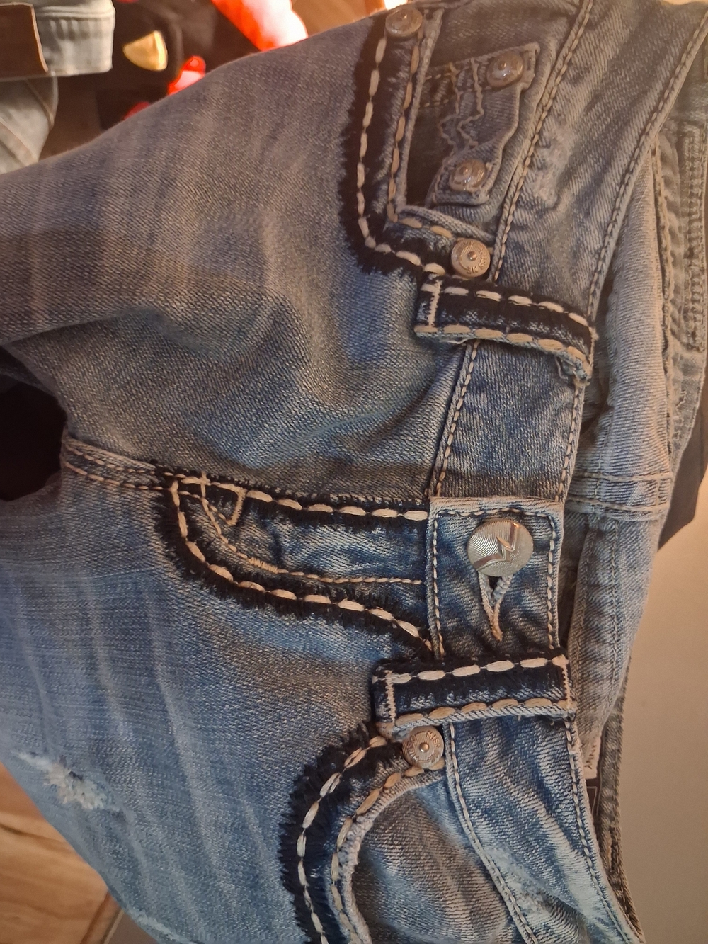 Miss Me Sunny boot Light Blue Denim Jeans with Contrasting Pocket Stitching - Picture 8 of 10
